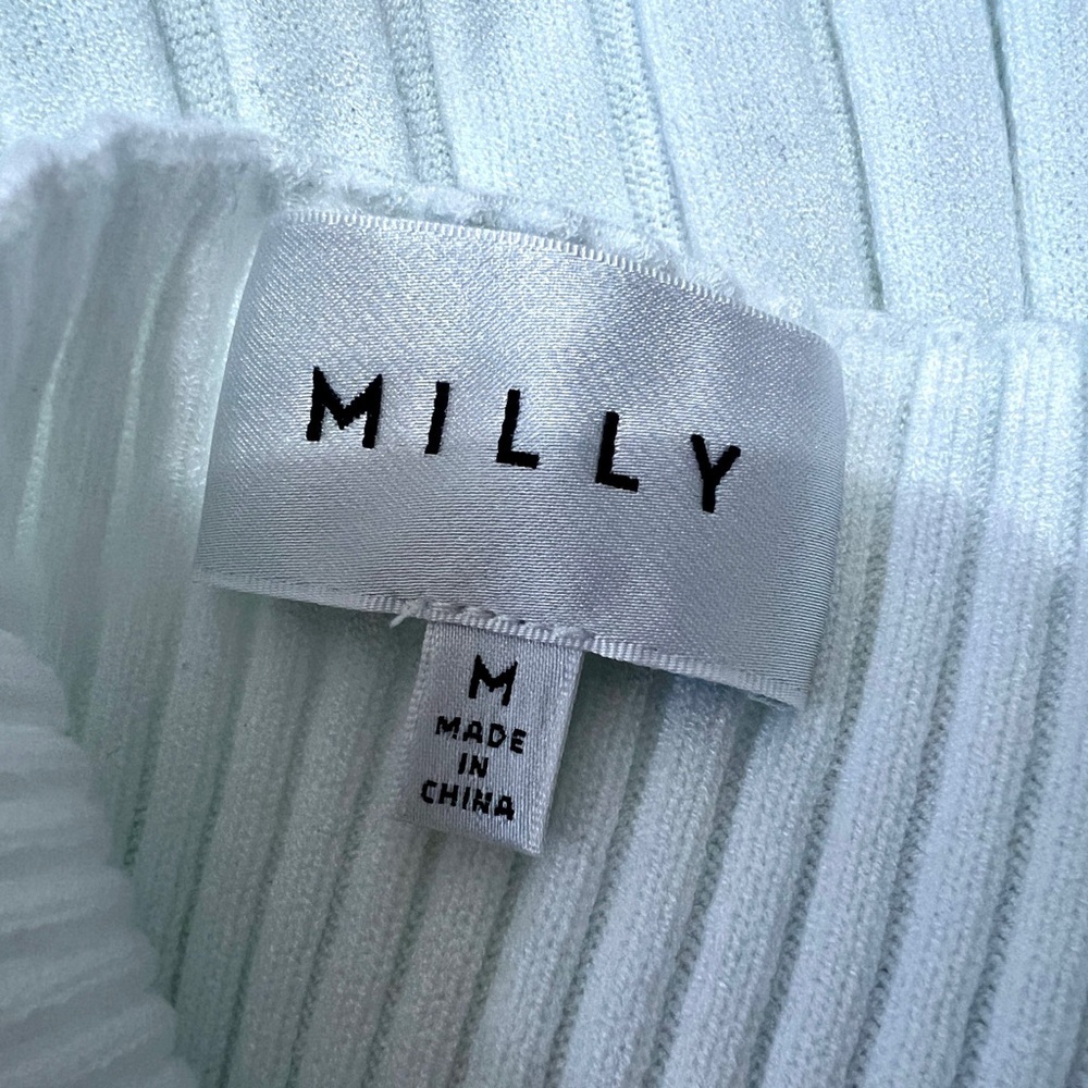 MILLY Revolve Cami Ecru Pleated Midi Dress - Medium - Picture 11 of 13